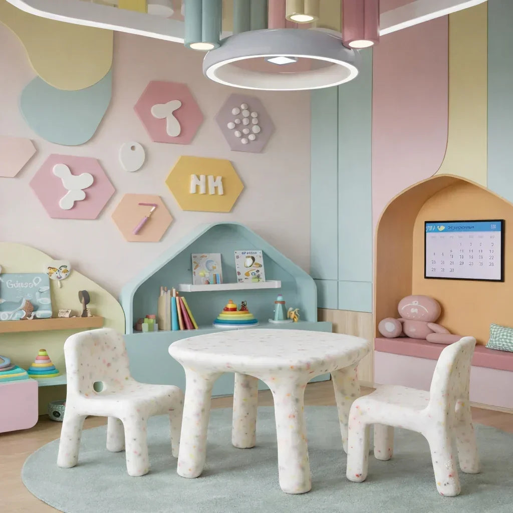 Create the Perfect Outdoor Play Space with COZONI Recycled Speckled Kids Table & Chair