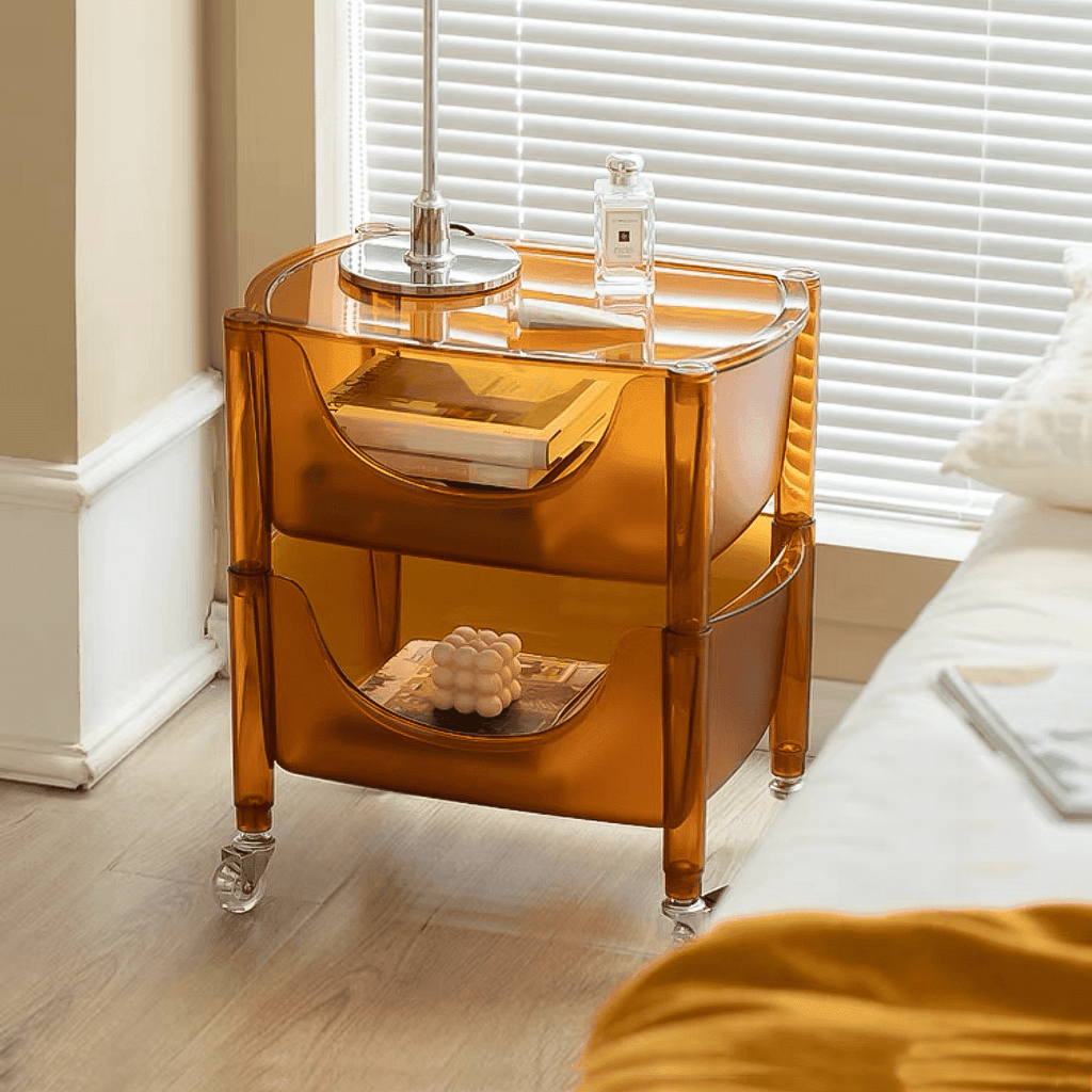 COZONI Stackable 2-Drawer Trolley (Transparent Orange)